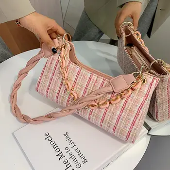 

Elegant Female Sequins Tote bag 2020 New High-quality Wool Women's Designer Handbag Weave Shoulder strap Shoulder Messenger Bag