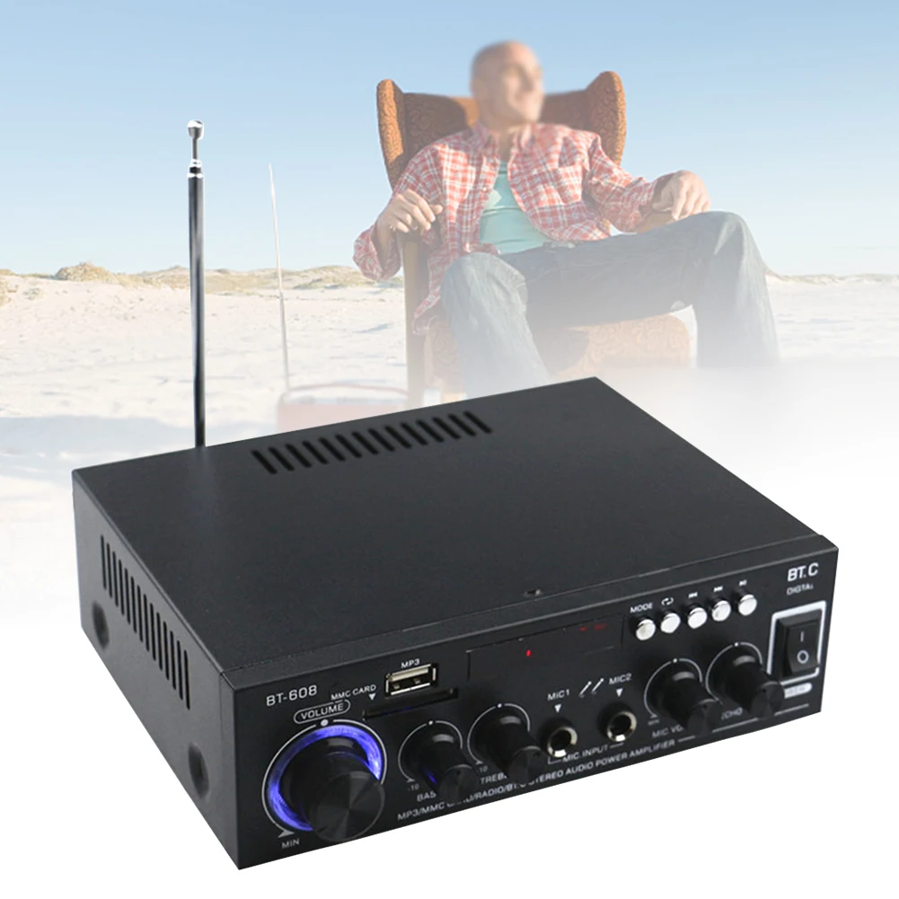 Мини USB флэш-диск HIFI музыка низкий уровень искажений аудио усилитель домашний Bluetooth портативный подарок дистанционное управление черный цифровой плеер