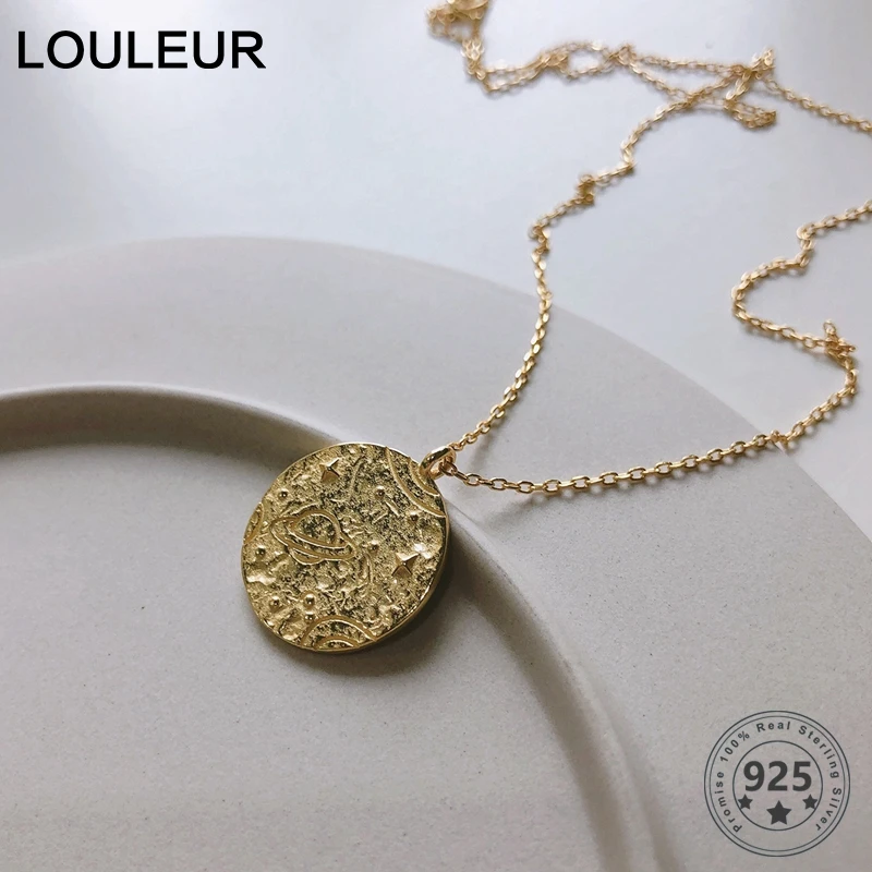 Louleur 925 пробы Серебряное ожерелье Galaxy Planet Золотое круглое креативное ожерелье с подвеской для женщин модное ювелирное изделие подарки