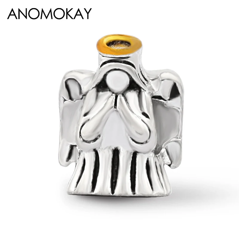Античные серебряные шармы в виде маленького ангела подходят для браслетов и