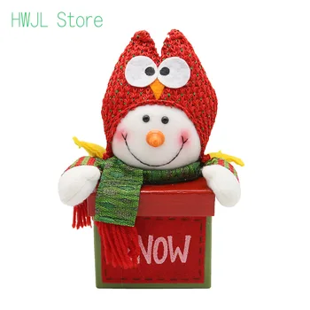 

Christmas Festival Dolls Cap Gift Box Children Candy Paper Box Christmas Snowman Santa Claus Decoration Square Storage Gifts Bag