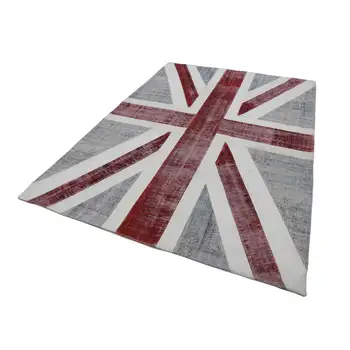 

202x295 Cm British Handmade Flag Patchwork Rug-7x10 Ft