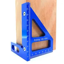 Bois Règle En Alliage D'aluminium Carré Mise En Page À Onglet Triangle Règle 5 / 90 Degrés Métriques Jauge Mesure Outils
