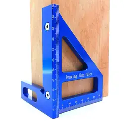 Bois Règle En Alliage D'aluminium Carré Mise En Page À Onglet Triangle Règle 5 / 90 Degrés Métriques Jauge Mesure Outils 