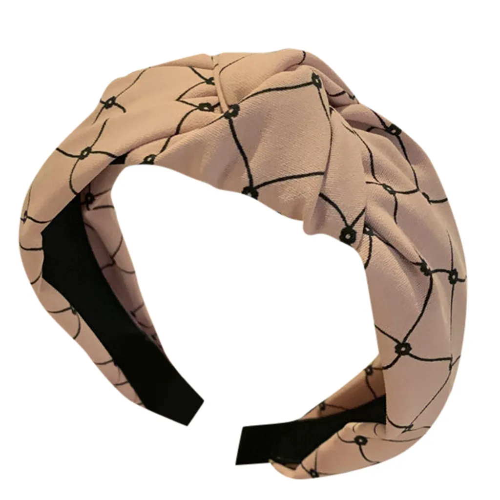 

Hair Accessories Women's Vintage Crystal Headband Fabric Hairband Cross Knot Tie Head Wrap Hair Band Accessories Turban Tiara