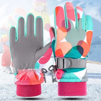 

Professional Kids Ski Gloves Winter Warm Snowboard Gloves Children Motorcycle Riding Waterproof Snow Gloves