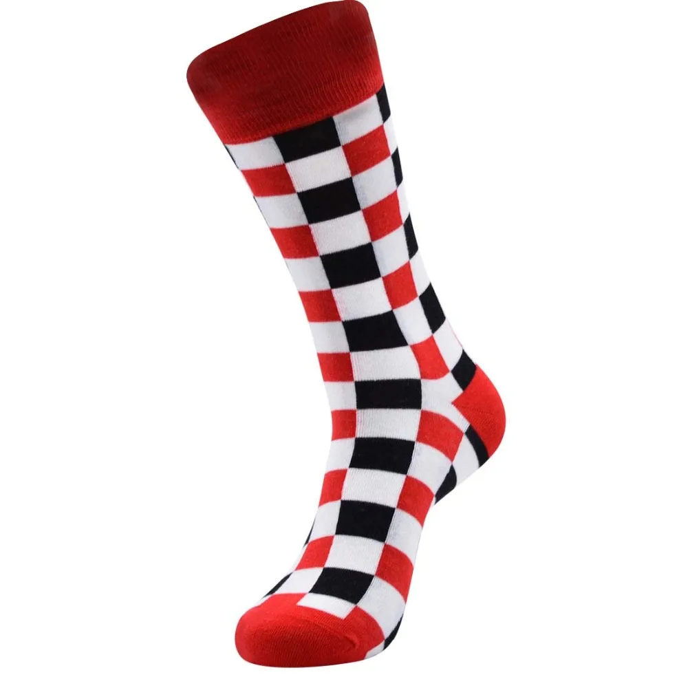 Crew Cotton Happy Socks Men British Style Harajuku Casual Harajuku Designer Brand Fashion Novelty lattice Art For Couple Fun