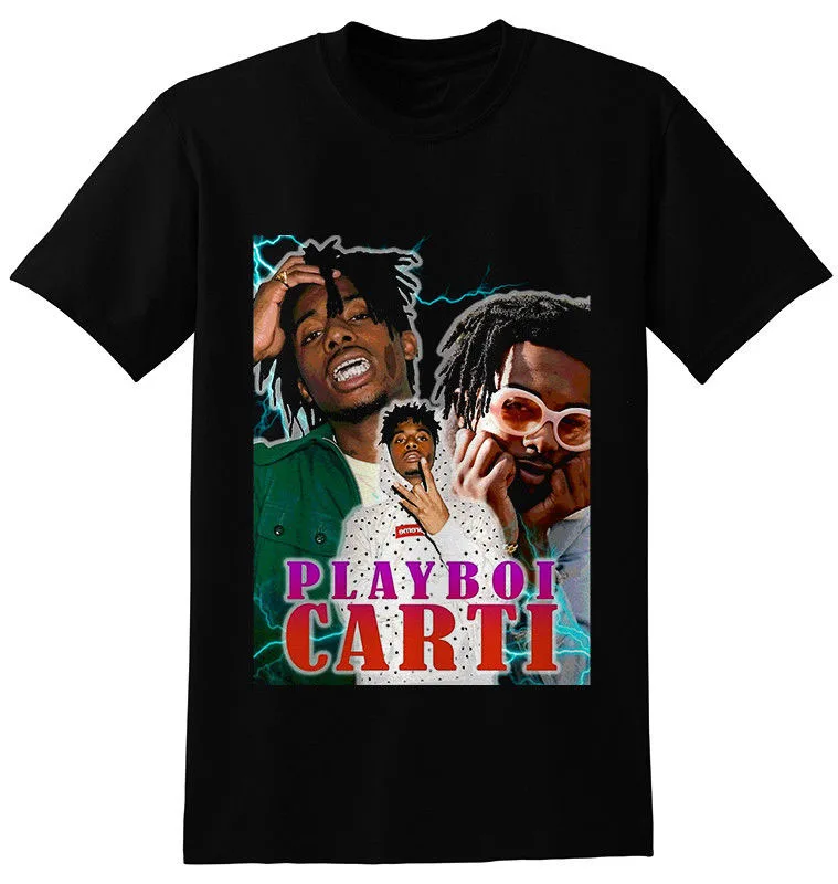 Новый Playboi Carti короткий рукав черная футболка S-3XL Billie Eilish &quotАниме&quot ужас в стиле