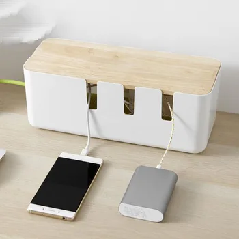 

Dustproof Power Box Storage Case Modern Household Anti-slip Organizer Wire Arranging Cable Socket Simple Home Desktop
