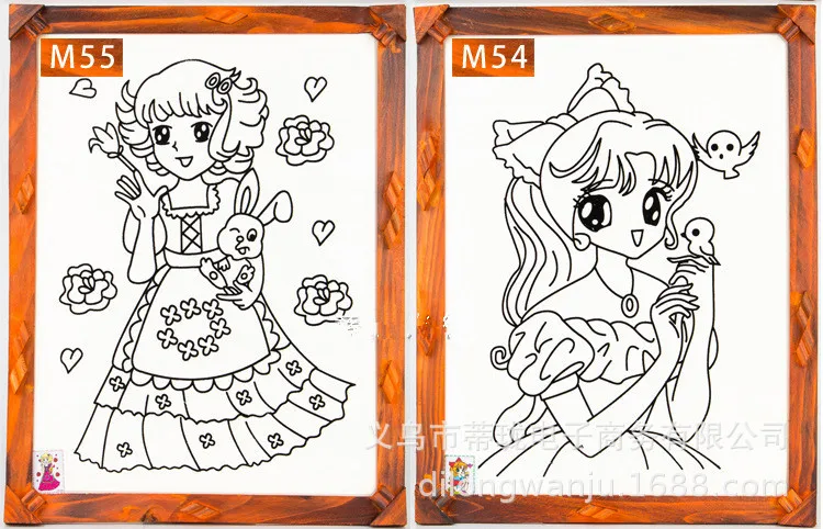 Yiwu 12-Inch mu kuang hua Children Handmade Graffiti Night Market Handmade Square Amusement Park Square Graffiti Thermal