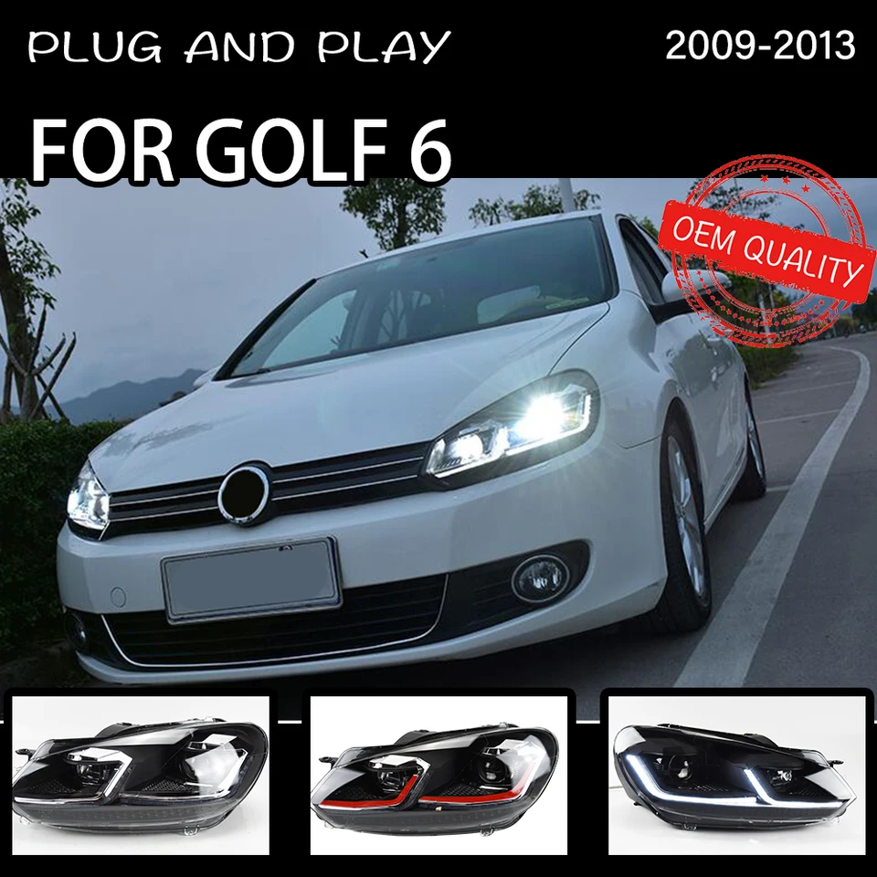 ヘッドライト Vw ゴルフ 6 MK6 2009-2013 車 автомобильные товары LED
