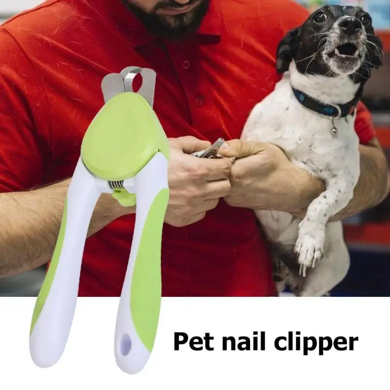 Pet Dog Cats Toe Claw Stainless Steel Grooming Nail Ergonomic Insurance Button Design Clippers
