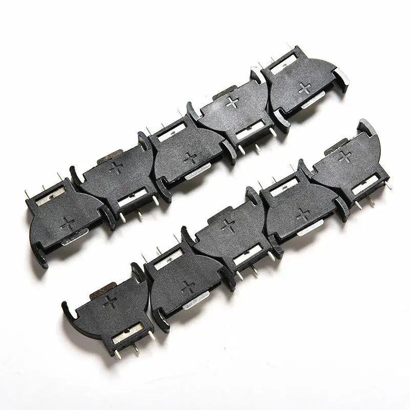 2032-Batteries-Holder Socket Cr2032-Half-Round Case Button-Cell Lithium 10pcs 3-Pins