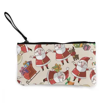 

Christmas Pattern Canvas Coin Purse Funny Print Christmas Gift Women Wallet Beautiful