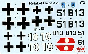 1/72 полимерная графическая военная модель 72193 Германия Heng Kerr He51a1 модель истребителя игрушка