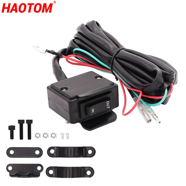 Universal 12V Winch Rocker Thumb Switch with Mounting Handlebar Control  Line Warn Fit for ATV UTV Polaris Hisun Linhai YAMAHA - AliExpress