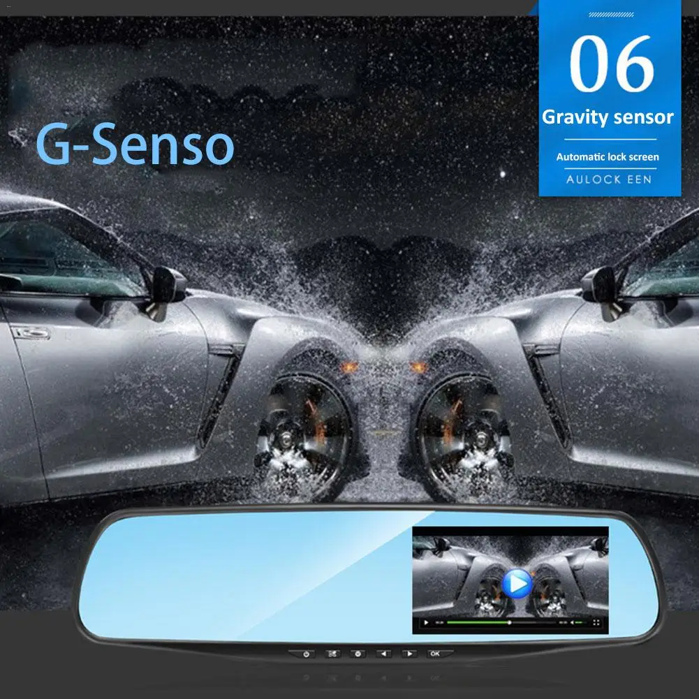 Автомобильный видеорегистратор Камера с двойным объективом 4,3 дюйма TFT 1080P высокой четкости экран вождения рекордер ночного видения циклическая запись g-сенсор