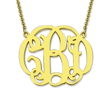 

Uonney Dropshipping Personalized Monogram Necklace Initial 3 Letters Pendant Unisex Necklaces Geometric Custom Jewelry