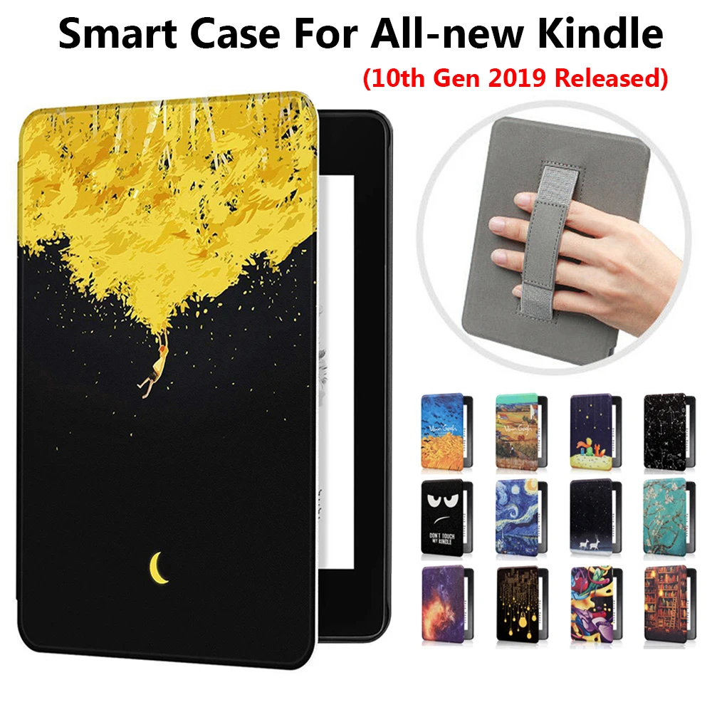 Ультра тонкий кожаный смарт-чехол, Магнитный чехол для чтения электронных книг ", держатель для рук для Amazon, Kindle 10th Gen