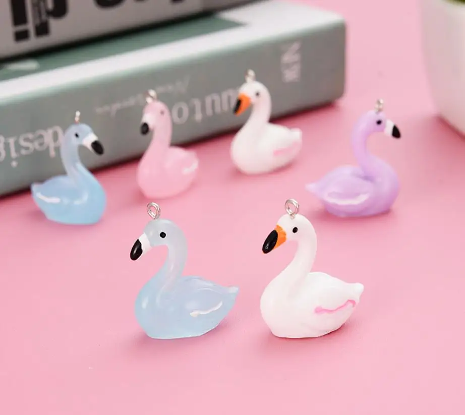 

wholesale! 3D Kawaii resin Cartoon crafts Swan flatback cabochon for DIY scrapbook, Key chain bag pendant