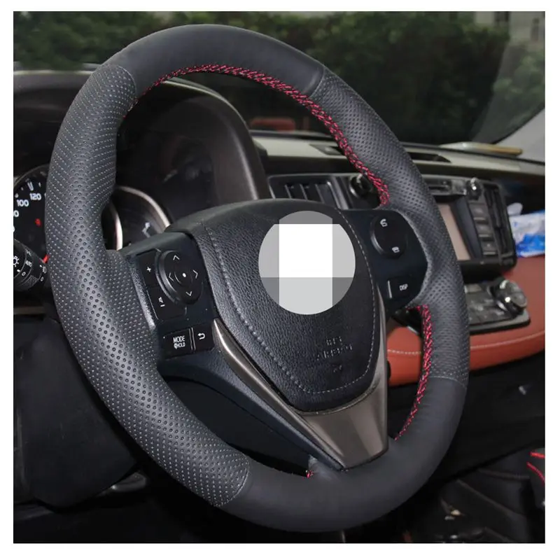 Искусственная кожа ручная швейная крышка рулевого колеса для Toyota Auris 2013- Scion iM RAV4 2013- Corolla