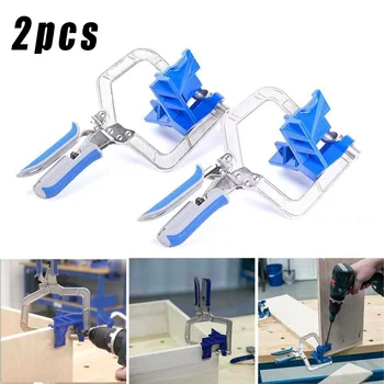 

2pcs Corner Clamp Set 90° Right Angle Clip Woodworking For Fixing Punch