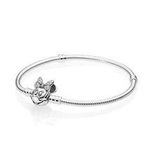 925 пробы серебряный мерцающий портретный браслет в европейском стиле, женский браслет с бусинами, подарок, ювелирное изделие DIY