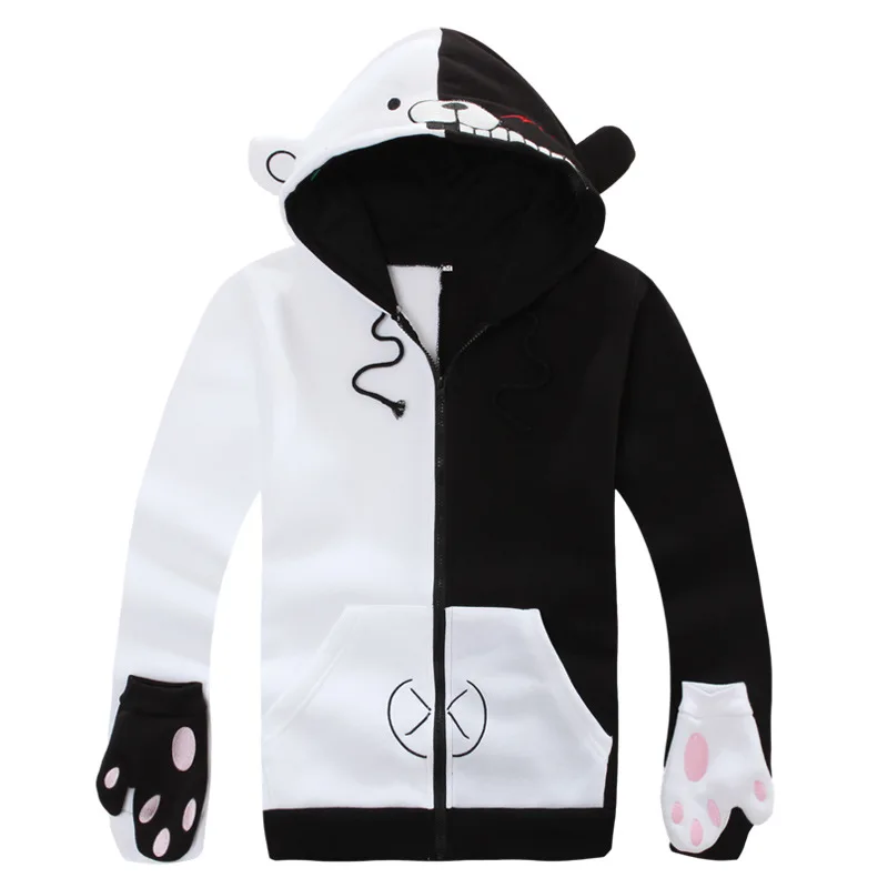 Аниме данганронпа ботинки для косплея данганронпа Уганда Monokuma свитер куртка на молнии пальто косплейный костюм с капюшоном спортивный костюм толстовки Топ