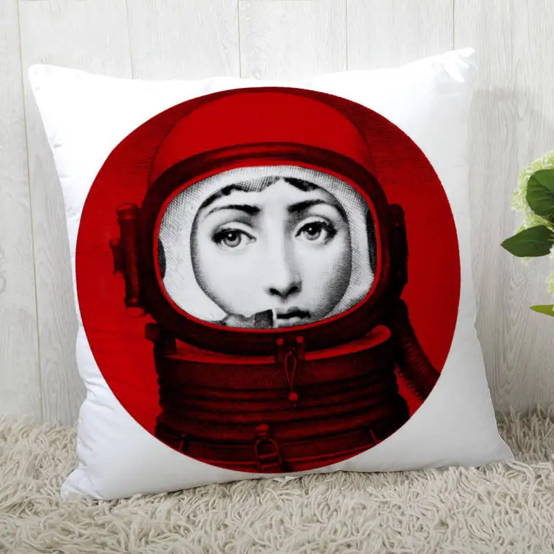 Pillowcase 4 Наволочки на заказ итальянские-Fornasetti-серия Art Woman Face квадратная Наволочка на молнии наволочка 40*40 см, 45*45 см(одна сторона - Цвет: Pillowcase 4