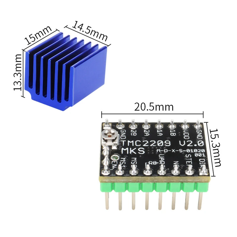 3d stepper motor TMC2209 V2.0 Stepper Motor Driver TMC2208 UART Driver 2.8A 3D Printer Parts VS TMC2130 TMC5160 For SKR V1.3 mini E3 head printer