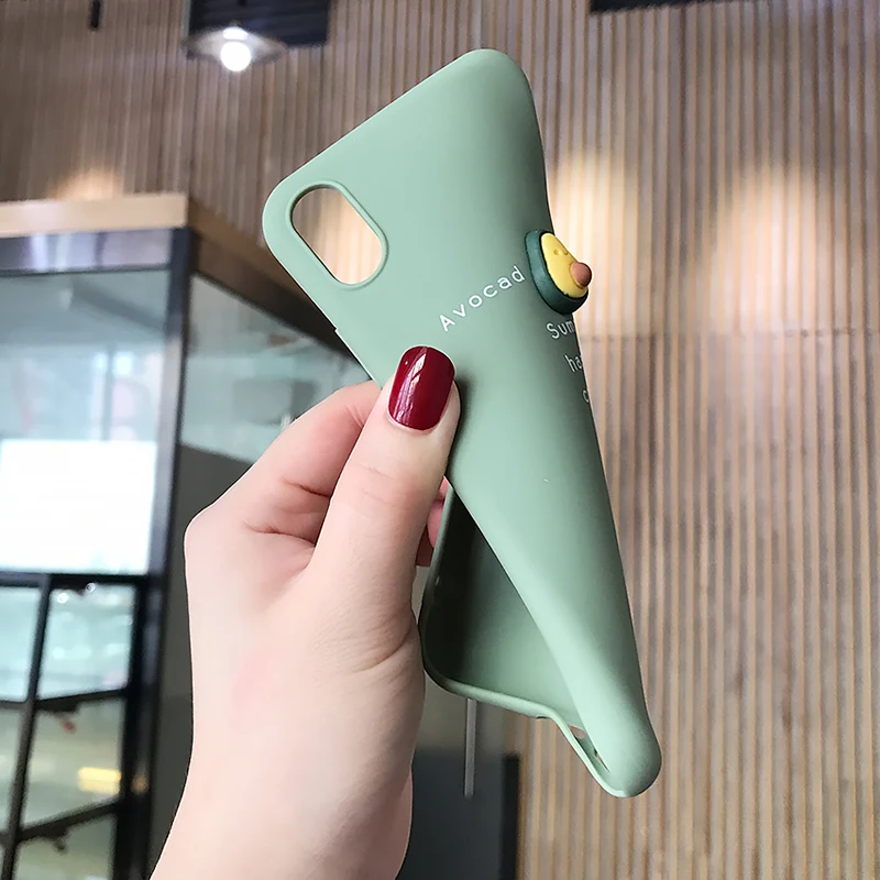Lovebay милый 3D узор чехол для телефона для iPhone 11 Pro XS Max XR X 8 7 6 6S Plus 11 милый фруктовый авокадо Мягкий ТПУ, конфетный задний Чехол