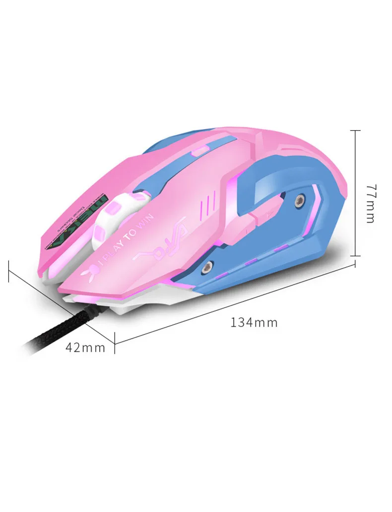 Wired gaming mouse 6 button 3200 dpi breathing LED
