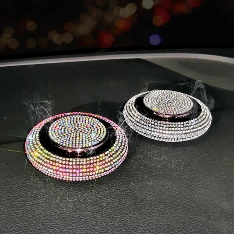 

Bling Diamond Flying Saucer Car Perfume Solid Car Air Freshener Creative Crystal Auto Decoration Lasting Fragrance Accessories