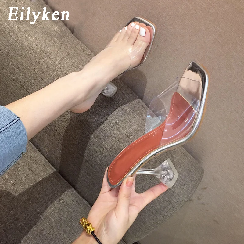 Женские прозрачные шлепанцы Eilyken новые дизайнерские Шлепанцы из ПВХ высокий