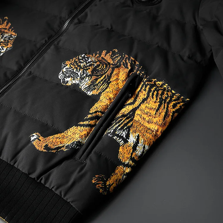 Chaquetas De Plumon Hombres Casacos Masculino Kurtka Zimowa Tiger Doodle пуховик Свободный Повседневный пуховик на утином пуху мужская верхняя одежда