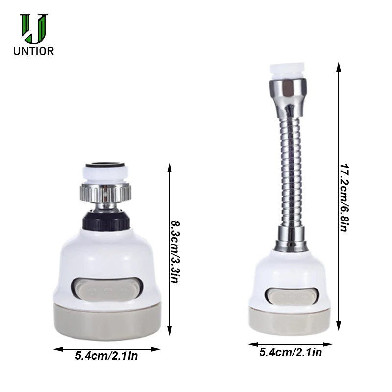UNTIOR 360 Degree Rotatable Faucet Extender High Pressure Nozzle Filter Tap Adapter Faucet Extender Bathroom Kitchen UNTIOR 360 Degree Rotatable Faucet Extender High Pressure Nozzle Filter Tap