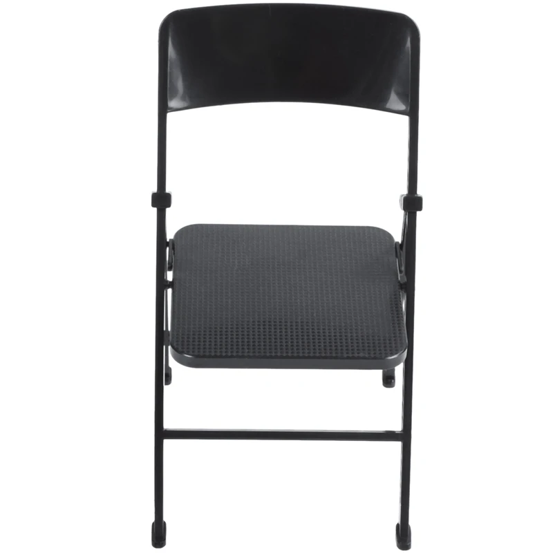 

Hot-1/6 Scale Dollhouse Miniature Furniture Folding Chair for Dolls Action Figure Black