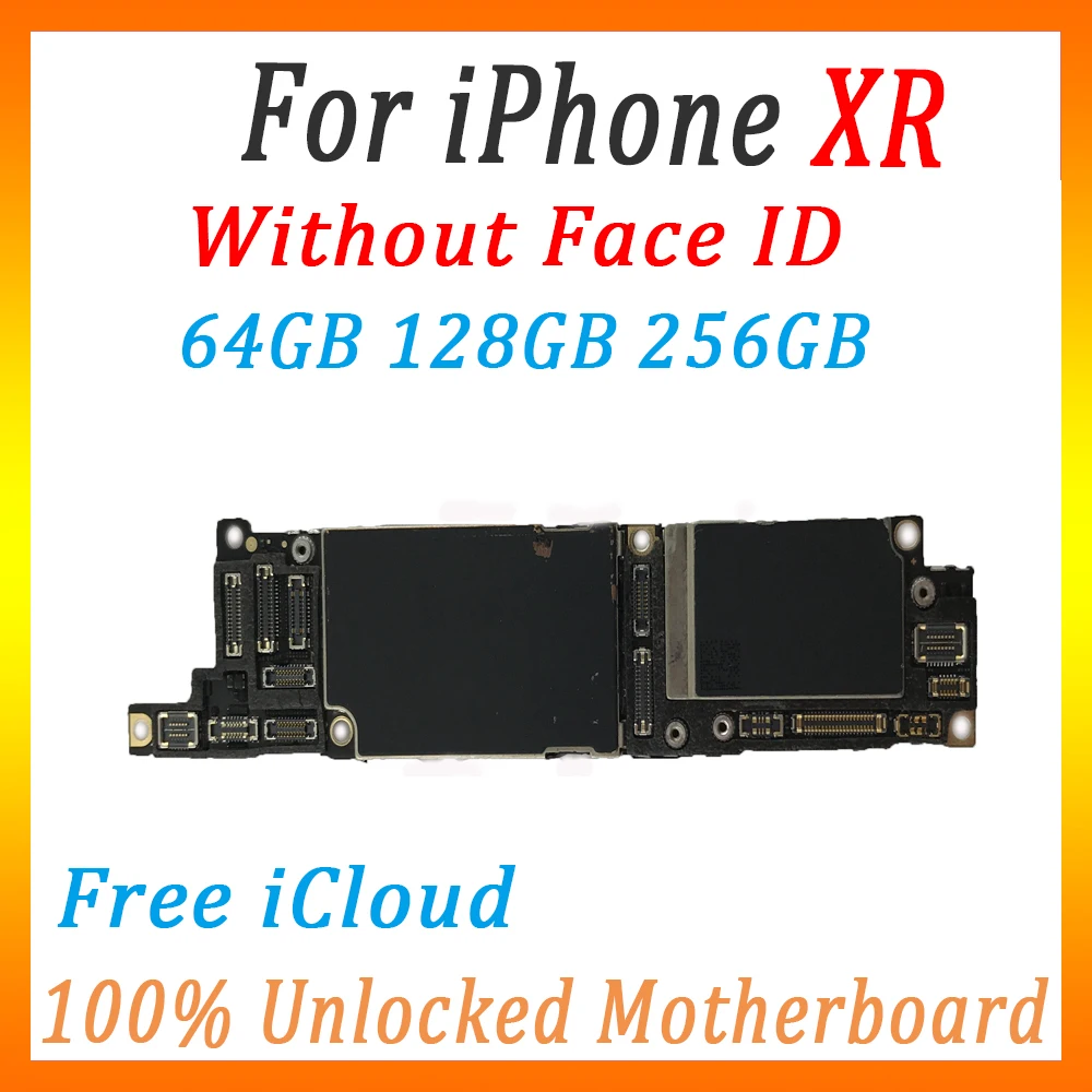 Оригинальная разблокированная материнская плата для iPhone XR с/без лица ID, 64 ГБ/128 ГБ/256 ГБ панель с чипами Бесплатный iCloud