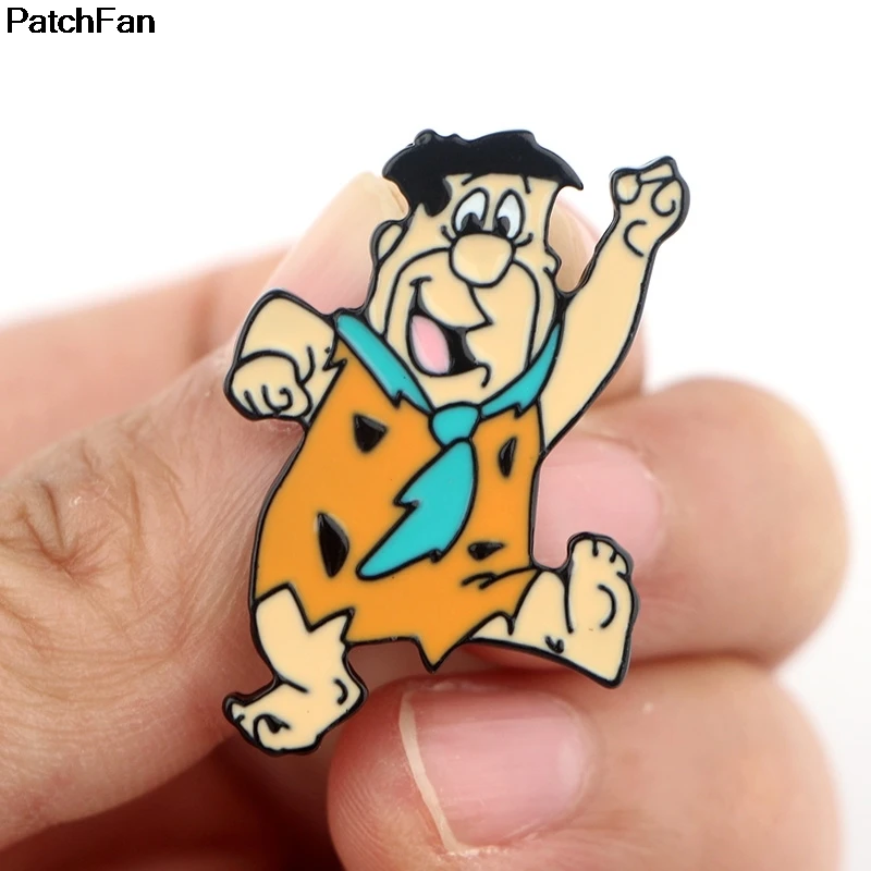 20 шт./лот A2456 патчфан мультфильм Flintstones эмаль булавки броши ювелирные изделия дети девушка рубашка пальто DIY украшения одежды значок
