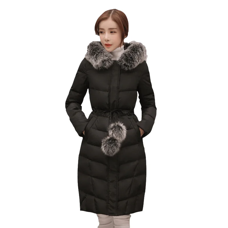 

2019 Autumn & Winter New Style WOMEN'S Cotton Clothes Korean-style Slim Fit Long over-the-Knee down Feather Cotton-padded Clothe