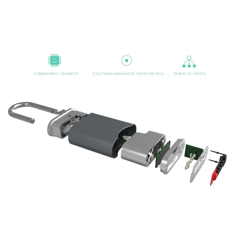 ABKT-Intelligent Padlock Combination Padlock Bluetooth Connection App Control Metal Keyless Luggage Gym Lock Support Usb Chargin