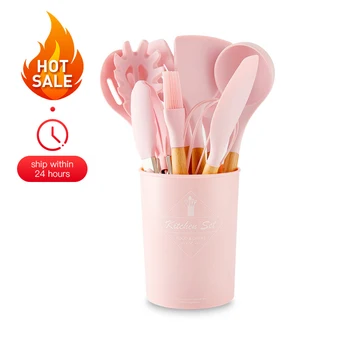 

8/9/10/11/12/13Pcs Cooking Tools Set Premium Silicone Kitchen Utensils Set With Storage Box Spatula Soup Spoon Kitchen Tools