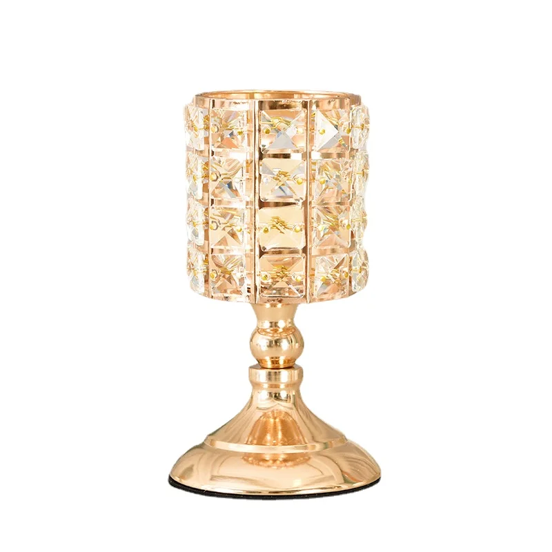 

Nordic Home Decoration Accessories Creative Retro Gold Candlestick Wedding Table Centerpiece Stand Flower Farolillos Exterior C