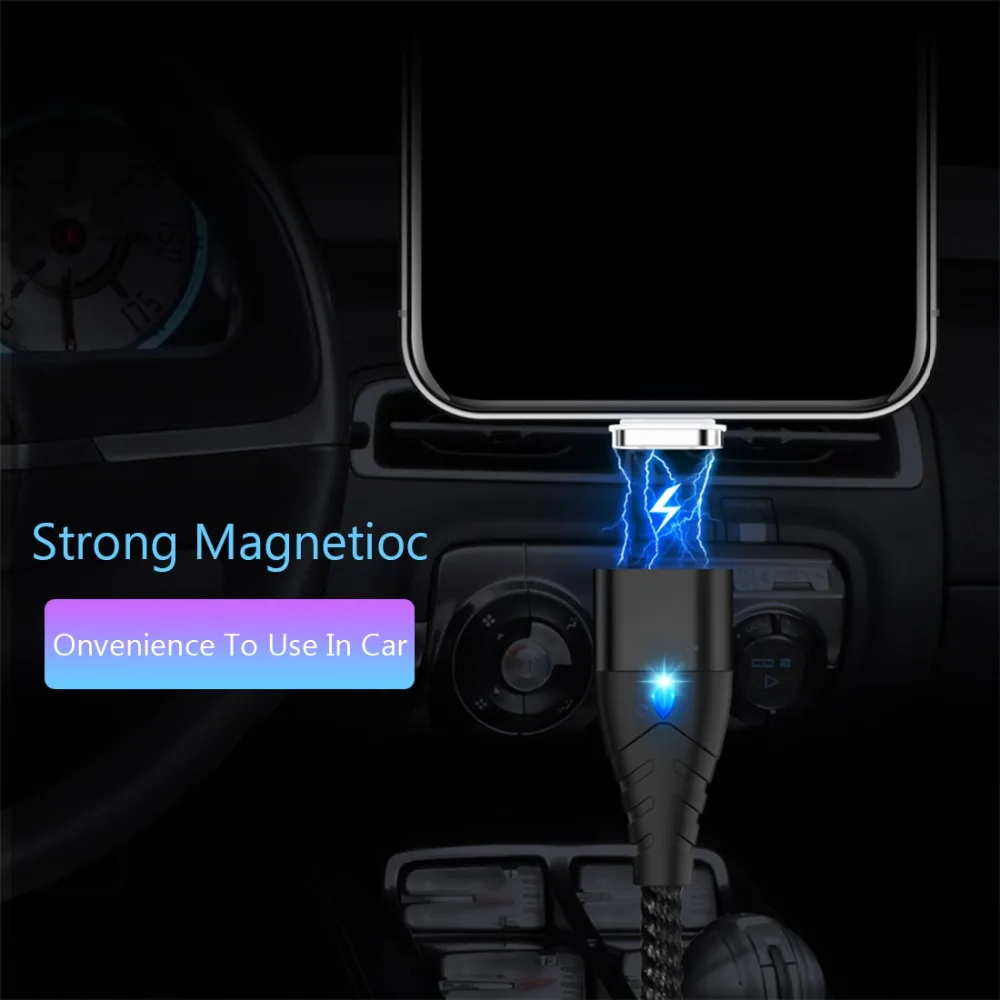 Магнитный кабель 1 м для iPhone XS 8 7 samsung S9 Быстрая зарядка 3,0 Micro usb type C Магнитный зарядный шнур для телефона