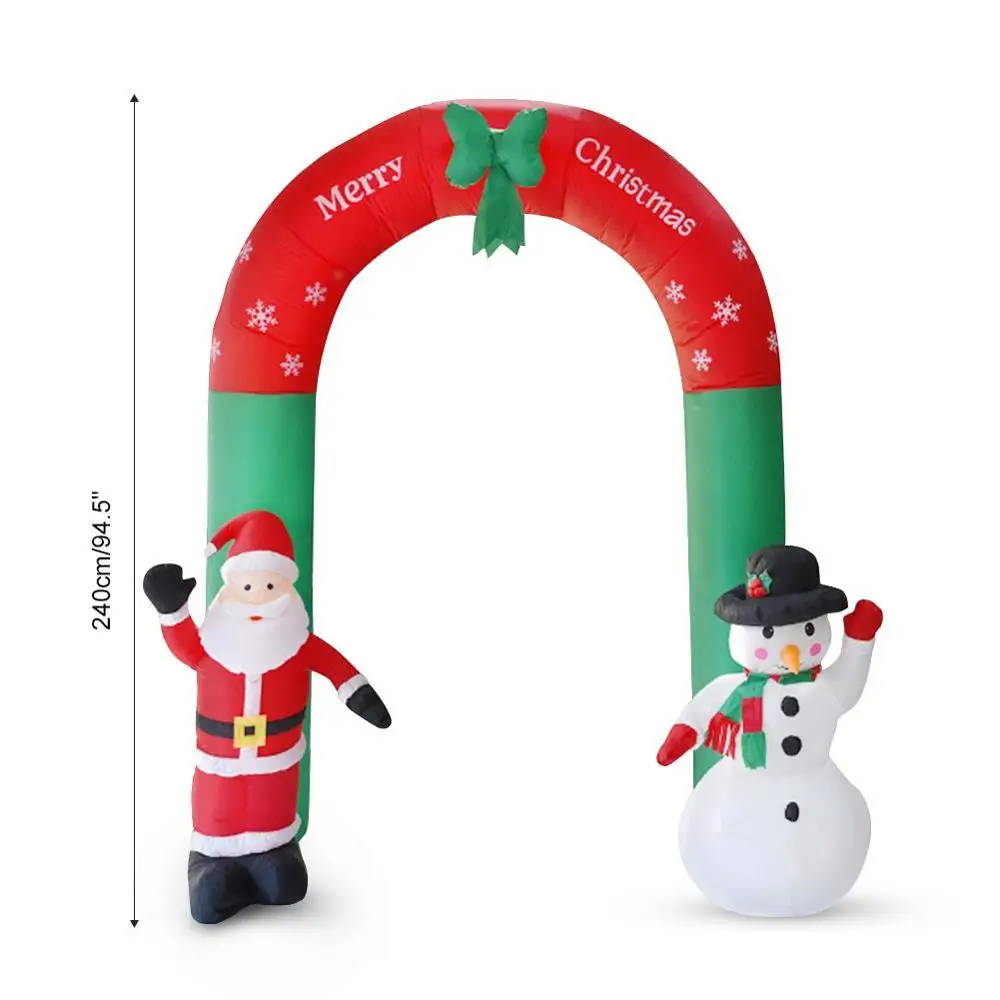 Christmas Decration Inflatable Christmas Arch Santa Claus Snowman Outdoor Garden Yard Arcade Party Home Shop Xmas Door Toys - Цвет: EU Plug 240cm