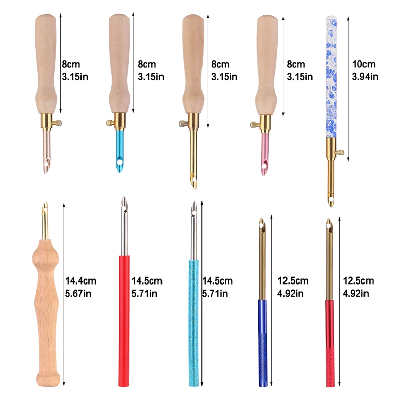 MIUSIE 1PCS Plastic Punch Needle Embroidery Pen Set Adjustable