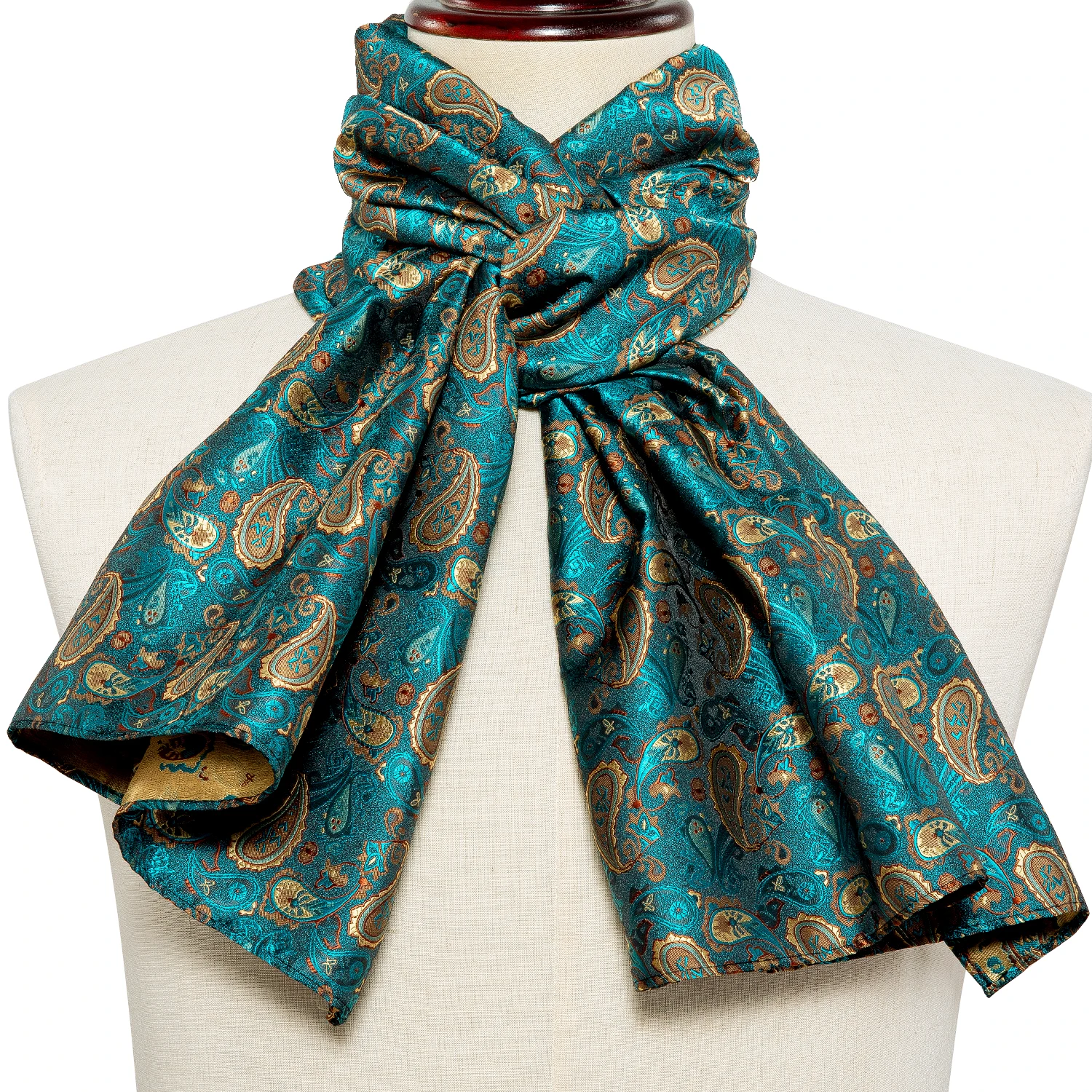 Cashmere Scarf Men Scarf Green Jacquard Paisley Silk Scarf Autumn Winter Casual Business Suit Shirt 160*50cm Barry.Wang