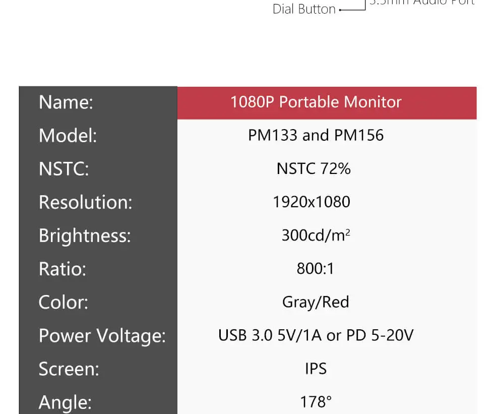 13," 15,6" 1080P HDR портативный монитор HDMI USB C Дисплей для ПК, ноутбука, телефона, PS4, переключатель, xbox HD ips экран игровой монитор