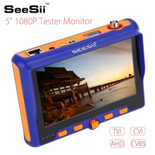 SEESII " HD 1080P Тестер монитор TVI CVI AHD VGA CVBS 4в1 CCTV камера безопасности PTZ RS485 контроль 2MP 12 В IP камера тестер