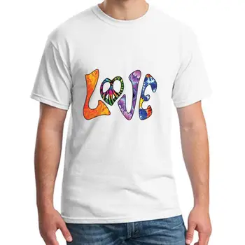 Fashion hippie love tee t shirts men big size s~5xL formal outfit